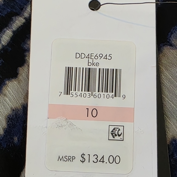 DKNY Printed V-Neck Knot-Front Sleeveless Dress Size 10 - Picture 9 of 10